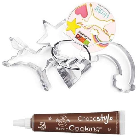 4 Tagliabiscotti Unicorno + Penna Alimentare Al Cioccolato - Foto 2