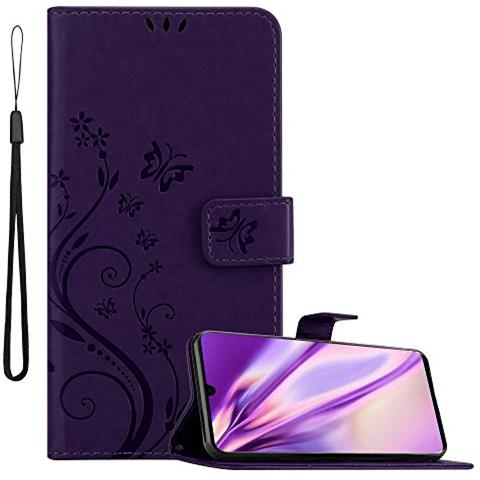Custodia Compatibile Con Huawei P30 Pro In Lilla Scuro Fiore - Coperchio Protettivo In Design Floreale Con Chiusura Magnetica, Funzione Stand E Slot Per Carte - Foto 1