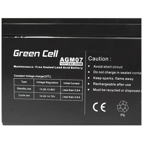Agm Battery 12v 12ah - Batterie - 12.000 Mah. Batterietechnologie: Plombierte Bleisure (vrla), Batteriespannung: 12 V, Anzahl Enthaltener Batterien: 1 Stck (e). Gewicht: 3,3 Kg, Breite: 151 Mm, Hhe: 95 Mm (agm07) - Foto 3