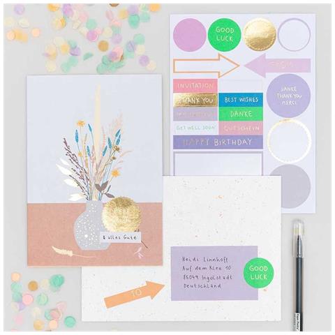 Diy Personalizza Tua Carta Floreale - Vaso E Fiori Blu - Foto 1