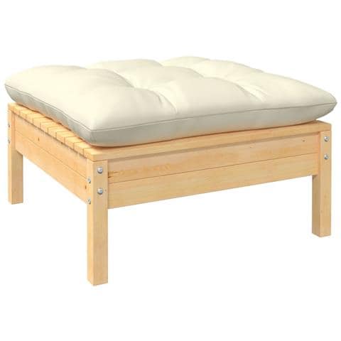Set Divani da Giardino 5 pz con Cuscini Crema in Massello di Pino - Foto 2