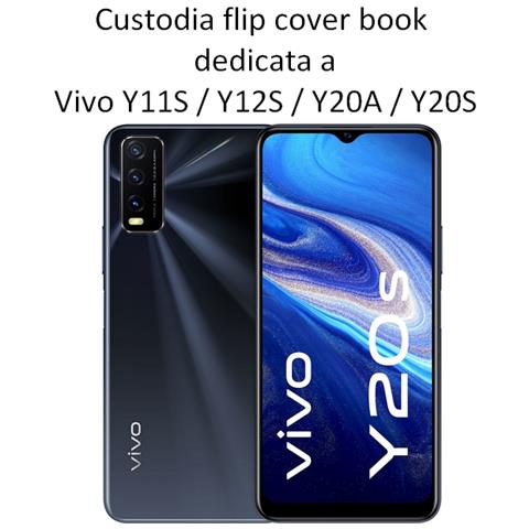 Smart Book Custodia Poket Silicone Flip Cover Case Per Vivo Y11s - Y12s - Y20a - Y20s Black - Foto 2