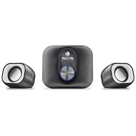 Sistema Audio Mini Stereo Multimediale Comet 2.1 Canali con Subwoofer Potenza 20 W USB - Nero / Bianco - Foto 1