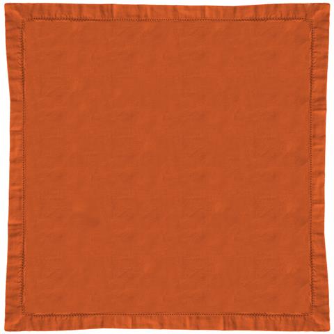 Tovaglia Cucina Soggiorno In Cotone Con Orlo A Giorno In Tinta Unita Vari Colori Ajour 85x85cm Rust - Foto 1