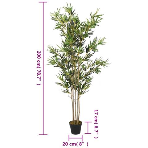 Albero Bambù Artificiale 1380 Foglie 200 Cm Verde - Foto 7