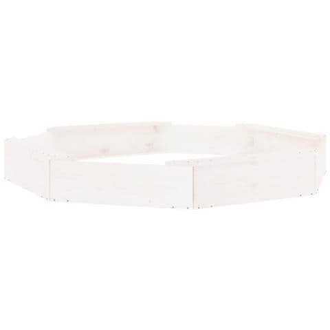 Sabbiera Con Sedute Bianca Ottagonale In Legno Massello Di Pino - Foto 2