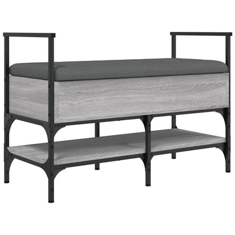 Panca Porta Scarpe Grigio Sonoma 85,5x42x57,5 Cm - Foto 2