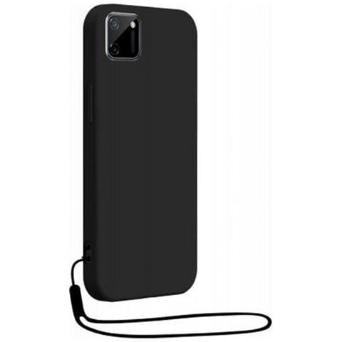 Cover In Silicone Realme C11 2021 Con Cinturino Da Polso Abbinato, Nero - Foto 1