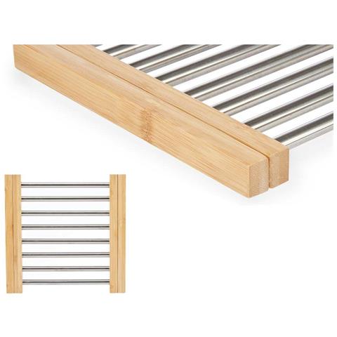 Sottopentola Argentato Metallo Bambù 36,4 X 2,2 X 21,3 Cm (6 Unità) - Foto 2