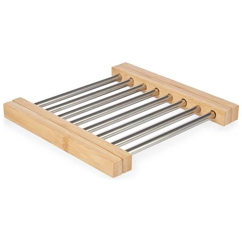 Sottopentola Argentato Metallo Bambù 36,4 X 2,2 X 21,3 Cm (6 Unità) - Foto 3