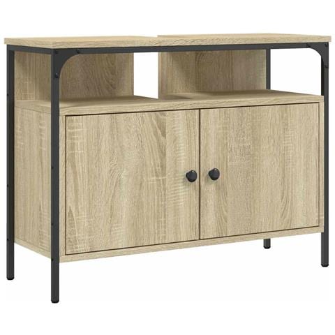 Mobile Lavabo Bagno Rovere Sonoma 60x30x60 Cm Legno Multistrato - Foto 1