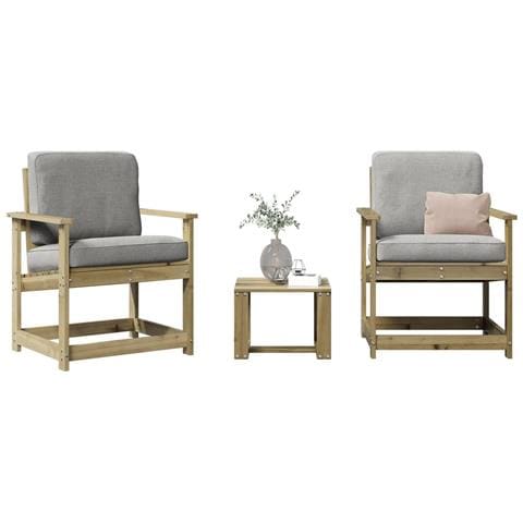 Set Salotto da Giardino 3 pz in Legno Impregnato di Pino - Foto 10