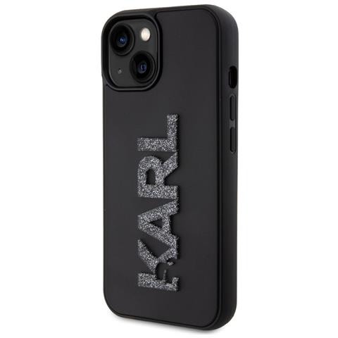 Cover Per Iphone 15 3d Rubber Karl Glitter, Nero - Foto 1