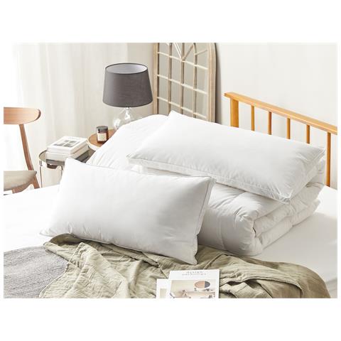 Set Di 2 Guanciali In Piume E Piumino Bianco 40 X 80 Cm Vihren - Foto 1