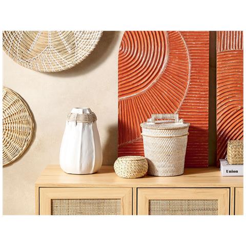 Vaso Decorativo Kampar Realizzato A Mano Ceramica Bianco - Foto 1