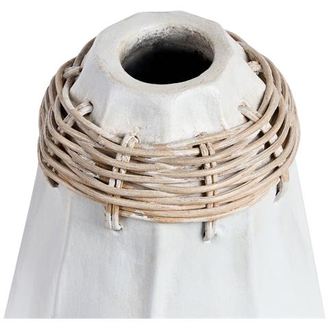 Vaso Decorativo Kampar Realizzato A Mano Ceramica Bianco - Foto 6