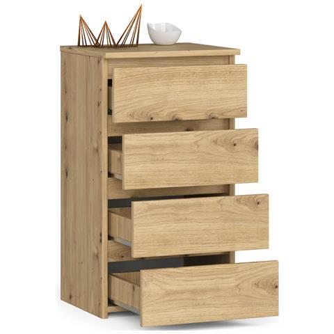 Cassettiera CL4, 4 cassetti, 40x35x74 cm, Colore Quercia Artisan - Foto 2