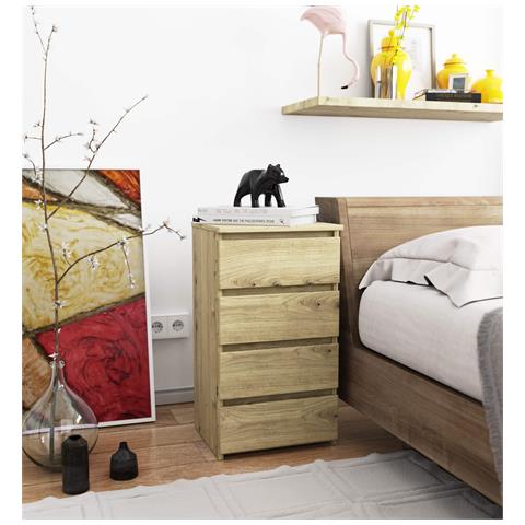 Cassettiera CL4, 4 cassetti, 40x35x74 cm, Colore Quercia Artisan - Foto 5