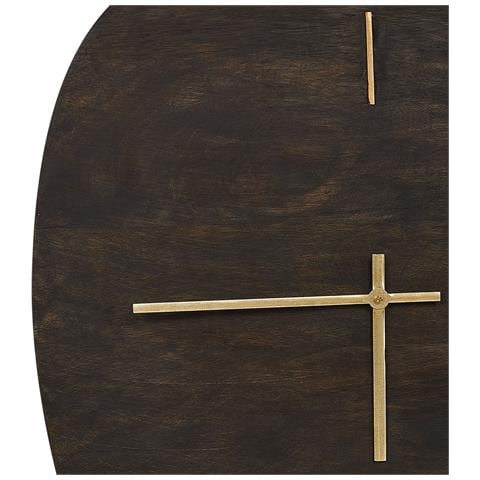 Orologio Da Parete Legno Scuro 56 X 47 Cm Loktak - Foto 2