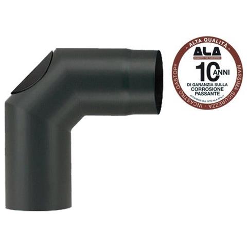 Tubo Gomito 90° Per Stufe Con Sportellino D'ispezione Ala Aeternum Top - 13cm - Foto 1