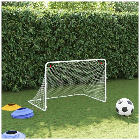 Porta Da Calcio Bianca 122x81x81 Cm In Acciaio - Foto 2