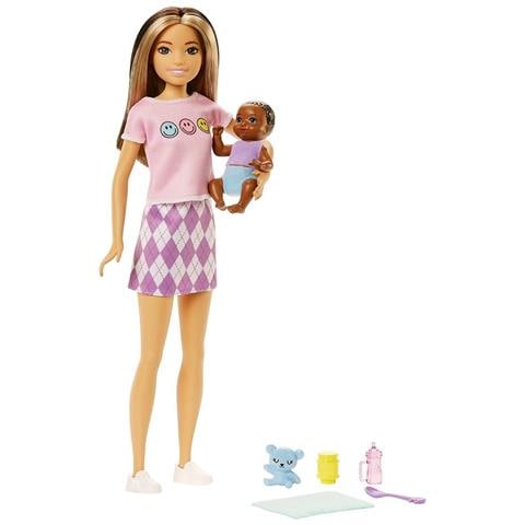 Barbie Skipper Babysitter Capelli Bicolore Con Bebè E Accessori, Multicolore - Foto 2