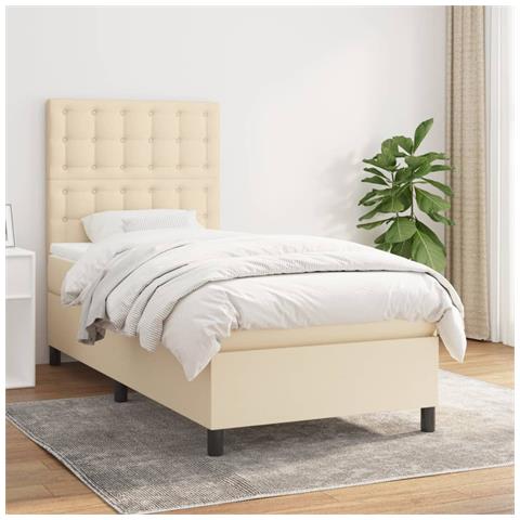 Giroletto A Molle Con Materasso Crema 80x200 Cm Intessuto - Foto 6