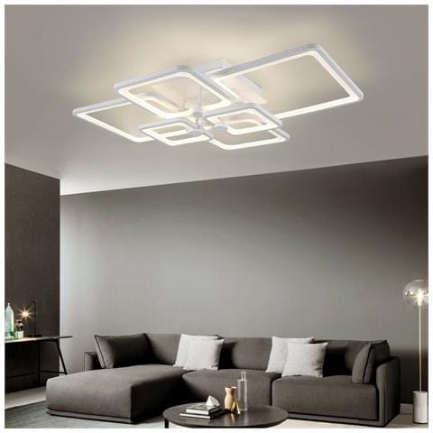 Plafoniera Led 70 Watt Luce Naturale Lampadario 6 Quadrati Quadrato Moderno - Foto 1