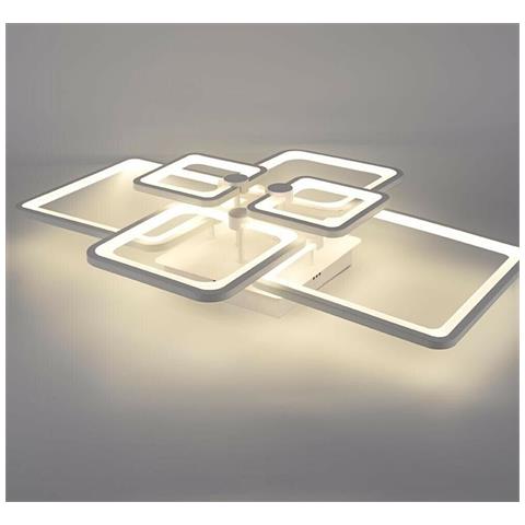 Plafoniera Led 70 Watt Luce Naturale Lampadario 6 Quadrati Quadrato Moderno - Foto 2