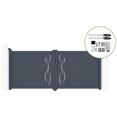 Cancello Battente 3m Life Alt. 120cm Alluminio + Motorizzazione Hicker B200 - Foto 1