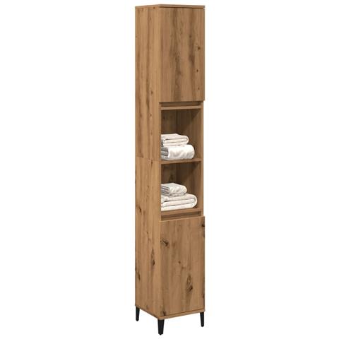 Armadietto Bagno Rovere 30x30x190 Cm Legno Multistrato - Foto 3