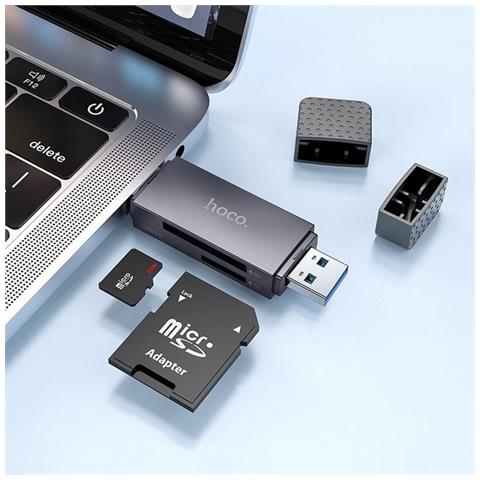 Multiporta Lettore Schede Sd E Microsd Hb45 Otg Con Connettore Usb - Usb-c 3.0 Grey Otg Smart - Foto 2