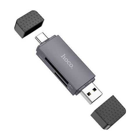 Multiporta Lettore Schede Sd E Microsd Hb45 Otg Con Connettore Usb - Usb-c 3.0 Grey Otg Smart - Foto 1