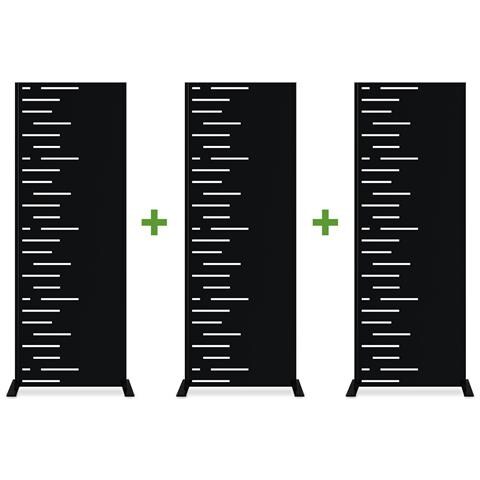Set Di 3 Pannelli Decorativi Arlberg Nero H.160cm Motivi Lato Sinistro - Foto 1