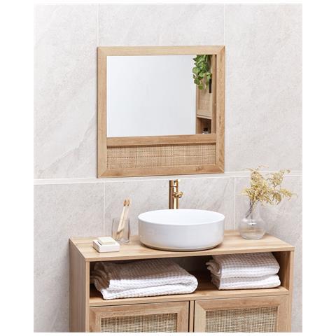 Specchio Rosell 60 Cm 60 Cm Marrone Chiaro - Foto 1