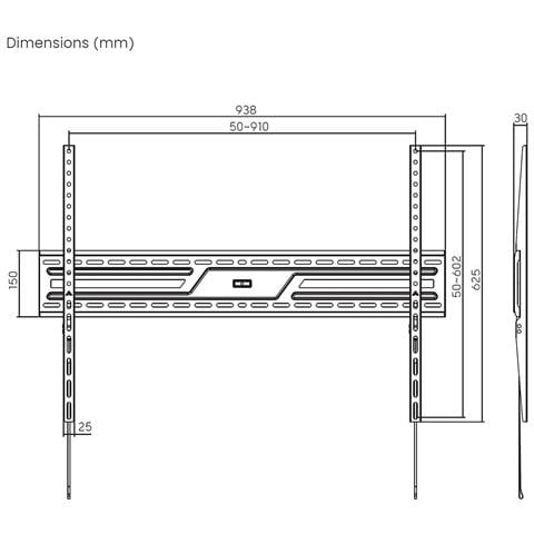 WT100F-317 Supporto TV a parete 2,54 m (100") Nero - Foto 2