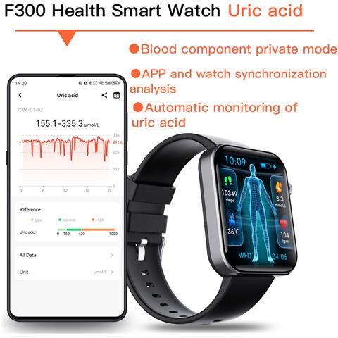 Smartwatch: Misura La Frequenza Cardiaca, La Pressione Sanguigna, L'ossigeno Nel Sangue E I Passi Black And Grey Strap - Foto 2