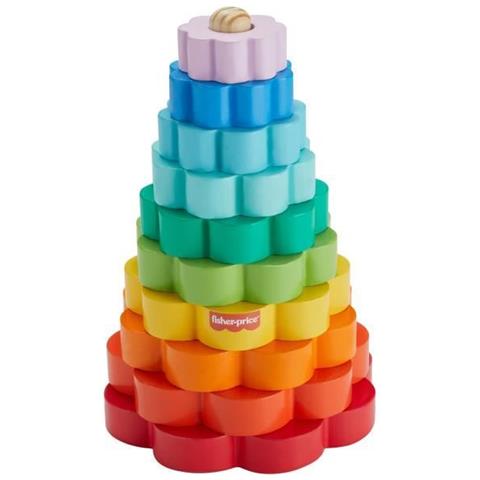 Impilatore Ad Anelli Fisher-price Con 10 Pezzi In Legno Hxt77 - Foto 2