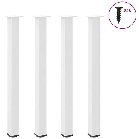 Gambe Per Tavolino 4 Pz Bianco 110-112 Cm In Acciaio - Foto 1