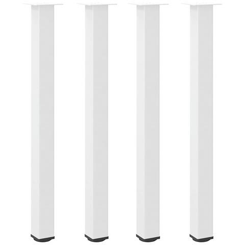 Gambe Per Tavolino 4 Pz Bianco 110-112 Cm In Acciaio - Foto 2