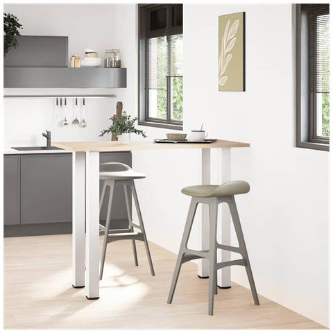 Gambe Per Tavolino 4 Pz Bianco 110-112 Cm In Acciaio - Foto 3