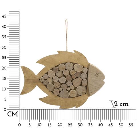 Decorazione In Metallo E Legno Pesce - Marrone - Legno - 42,5x2x28,5 Cm - Foto 6