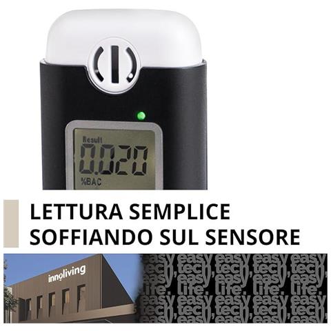 Alcol Tester INN-993, Portatile e Preciso, Display Digitale, Rilevazione Rapida del Tasso Alcolico, Sensore Avanzato, per Uso Personale, a Batterie - Foto 2