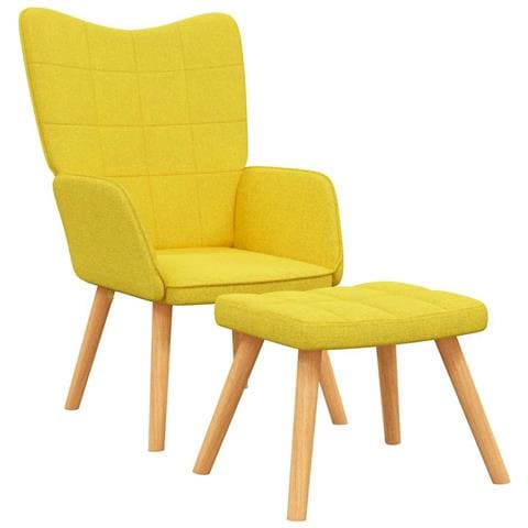 Lusso Casadino - Poltrona Relax Con Poggiapiedi Giallo Senape In Tessuto - Foto 1