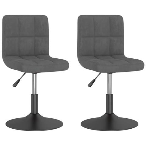 Sedie Da Pranzo Girevoli 2 Pz Grigio Scuro In Velluto - Foto 1