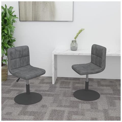 Sedie Da Pranzo Girevoli 2 Pz Grigio Scuro In Velluto - Foto 8