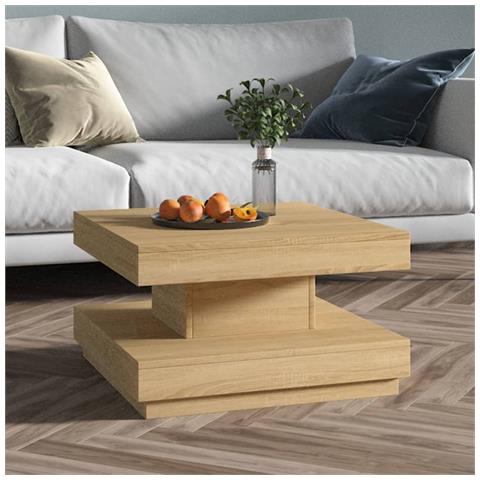 Lusso Casadino -  Tavolino Da Salotto Marrone Chiaro 60x60x35 Cm In Mdf - Foto 6