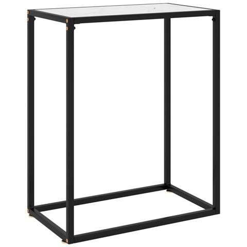 Lusso Casadino -  Tavolo Consolle Bianco 60x35x75 Cm In Vetro Temperato - Foto 2