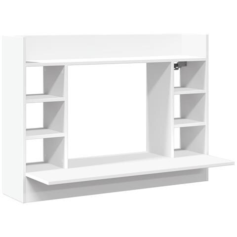 Scrivania A Parete Bianca 105x48x75 Cm In Legno Multistrato - Foto 1