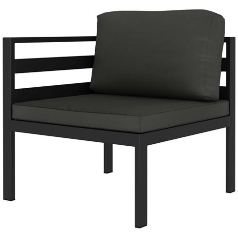 Lusso Casadino - Set Divani Da Giardino 6 Pz Con Cuscini In Alluminio Antracite - Foto 2